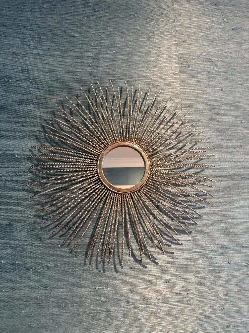 Vintage Silver Sunburst Wall Mirror